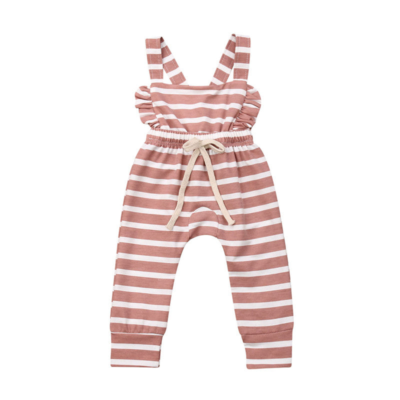 Summer Striped Cotton Baby Girls' Romper