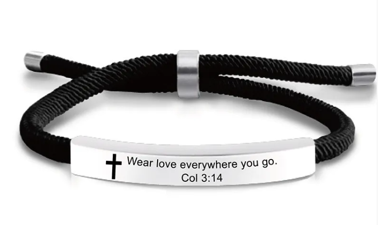 Stainless Steel Scripture Bracelet