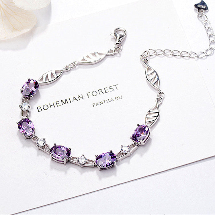 Sterling Silver Amethyst Bracelet