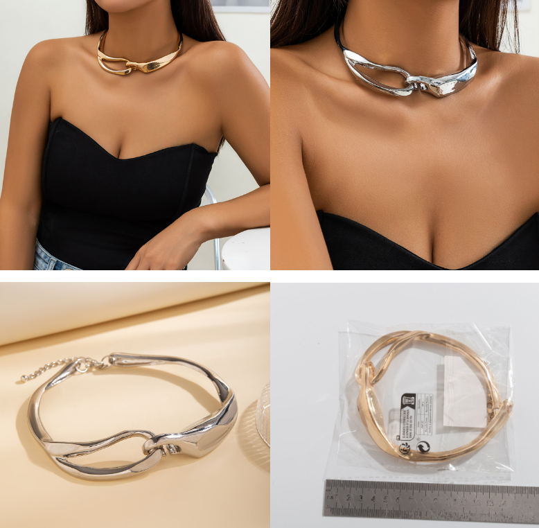 GeoElegance Necklace & Bracelet — Individual Pieces