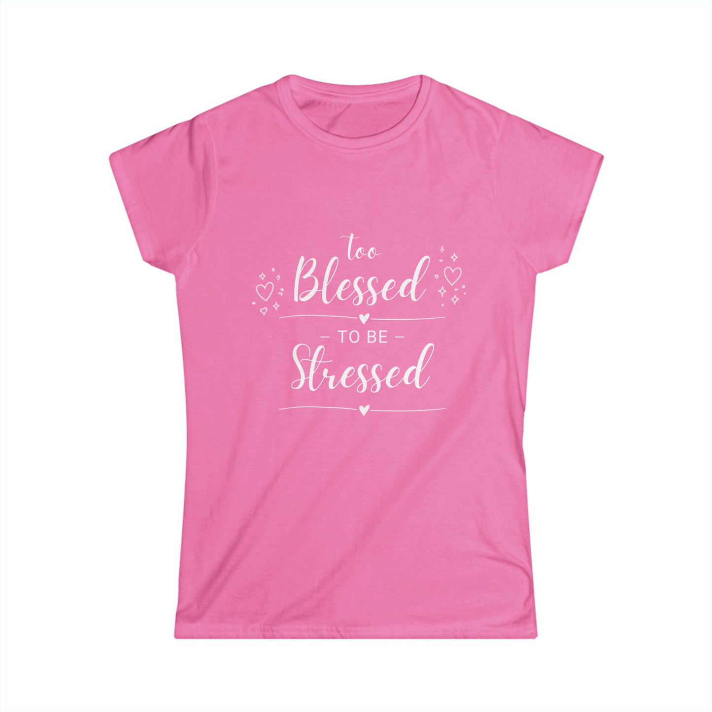 Women's "Too Blessed to Be Stressed" Graphic Cotton T-Shirt - Casual Daily Wear Top for Ladies