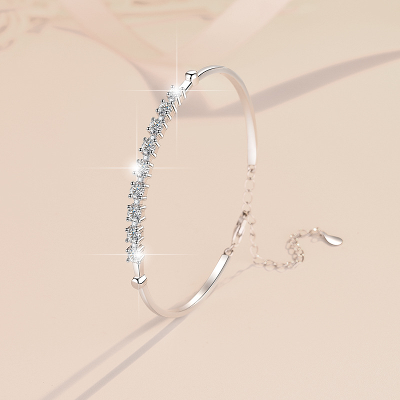 S925 Sterling Adjustable Moissanite Bracelet