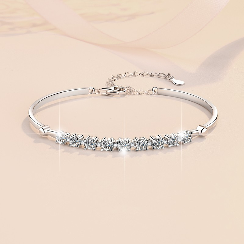 S925 Sterling Adjustable Moissanite Bracelet