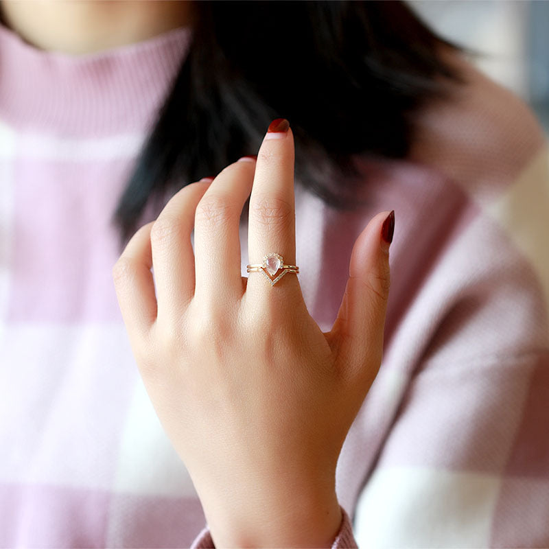 Japanese Style Creative 925 Silver Moonstone Ring