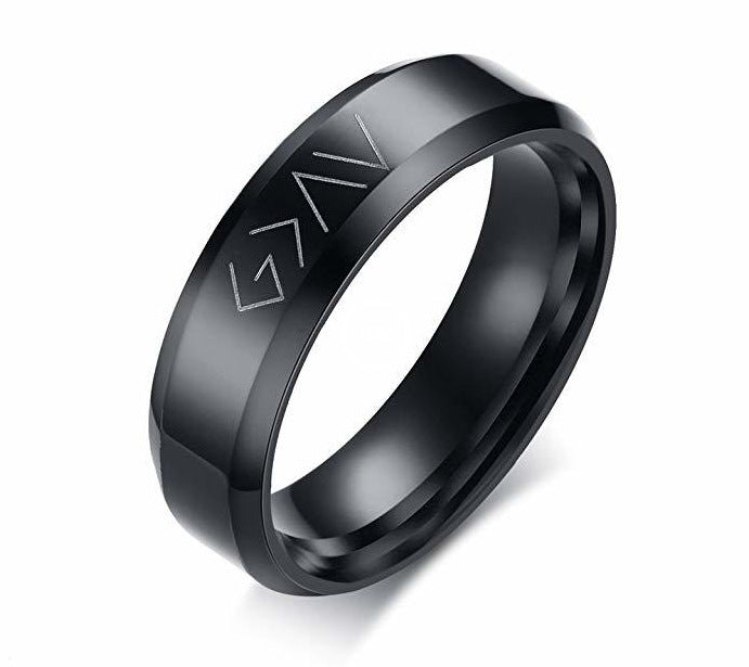 God Is Greater Christian Scripture Ring – Stainless Steel Faith Ring in Black, Silver & Gold