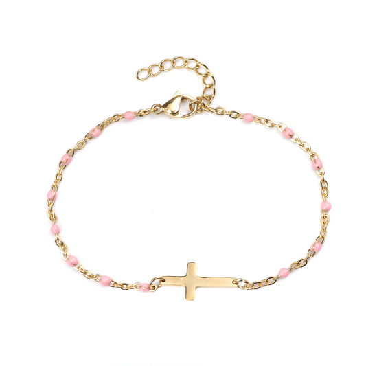 Stainless Steel Cross Bracelet