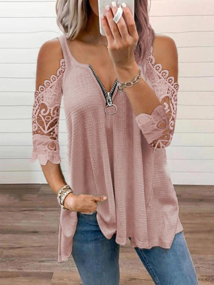 Women's Halter Lace Sleeve Tank Top