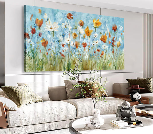 Wildflowers Canvas Abstract Wall Art