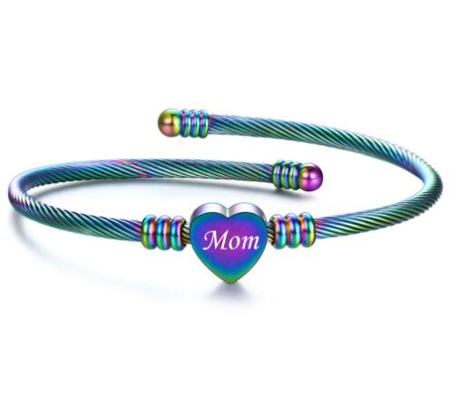 Mother's Day Braided Bracelet – Stainless Steel Heart Letter Design