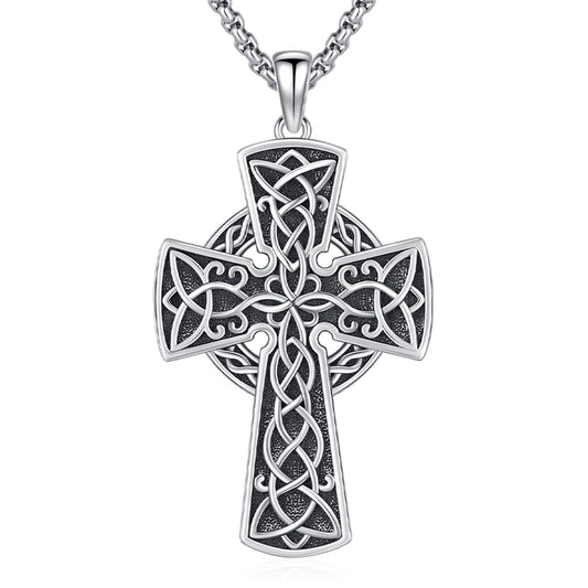 Celtic Cross Pendant Necklace – 925 Sterling Silver