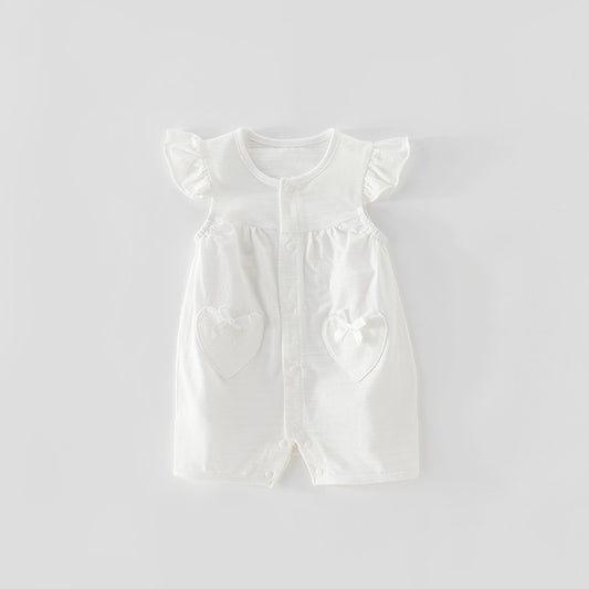 Baby Girls Short Sleeve Cotton Romper