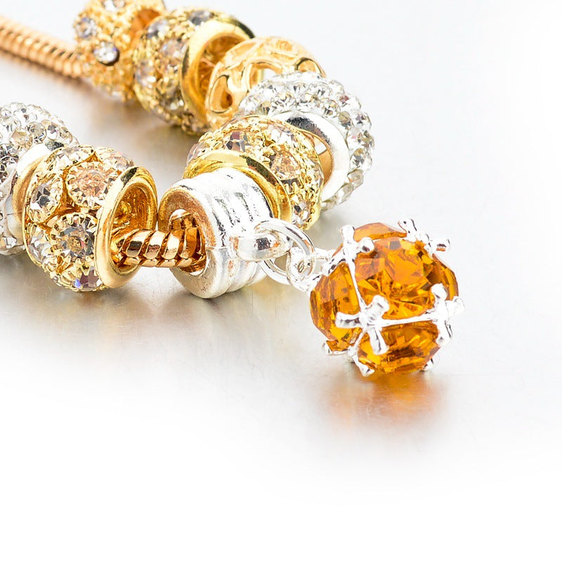 Women's Crystal Gold-Plated Bracelet – Adjustable, 4 Sizes