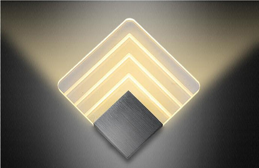 LED Wall Sconce for Hotel and Bedroom Lighting - Silver or Black