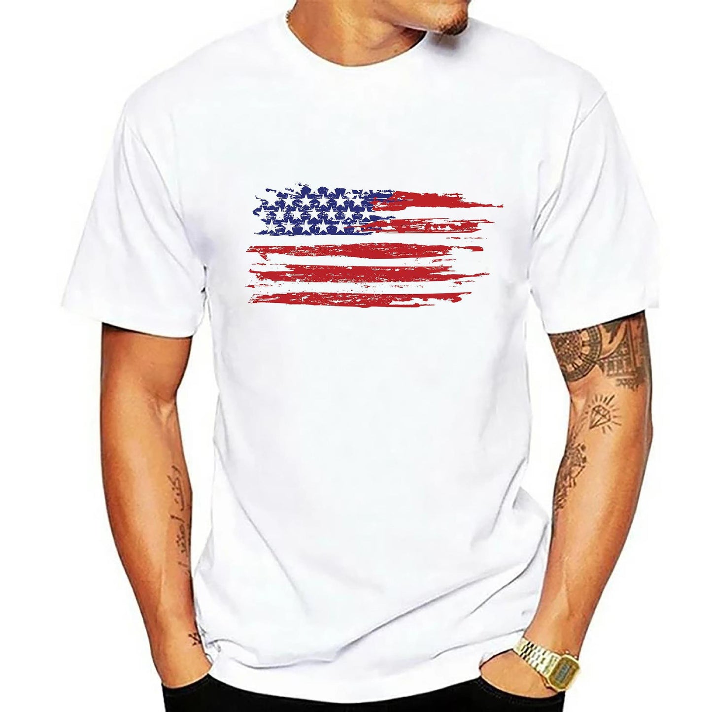 Men's 3D Digital Print T-Shirt-Patriotic