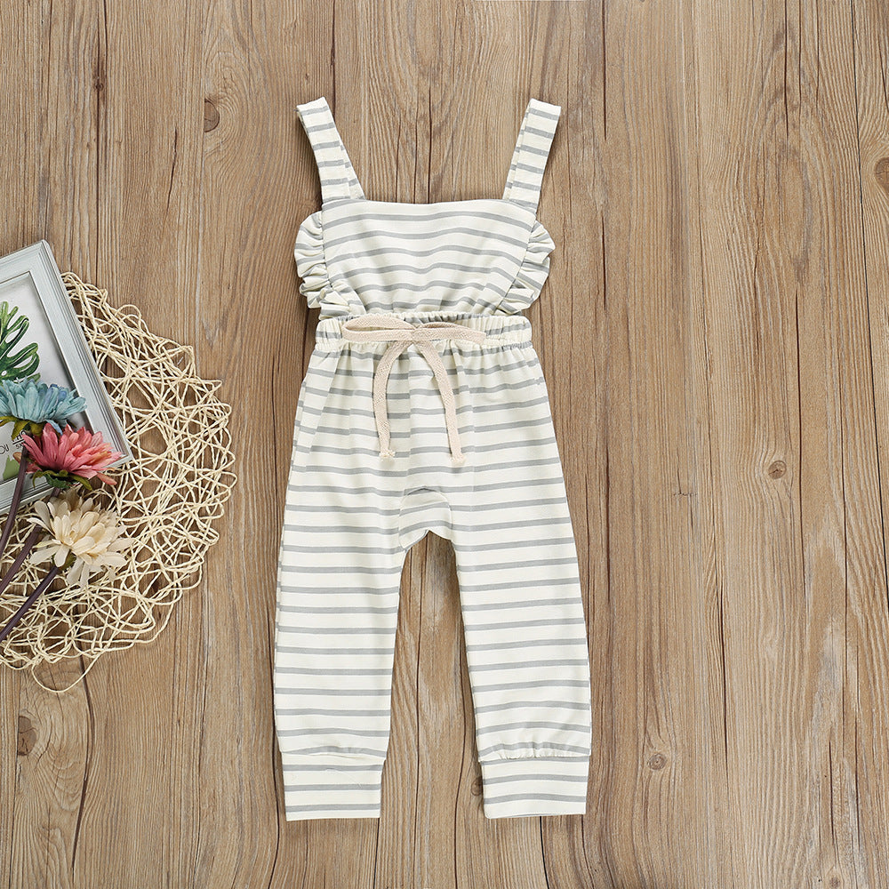 Summer Striped Cotton Baby Girls' Romper