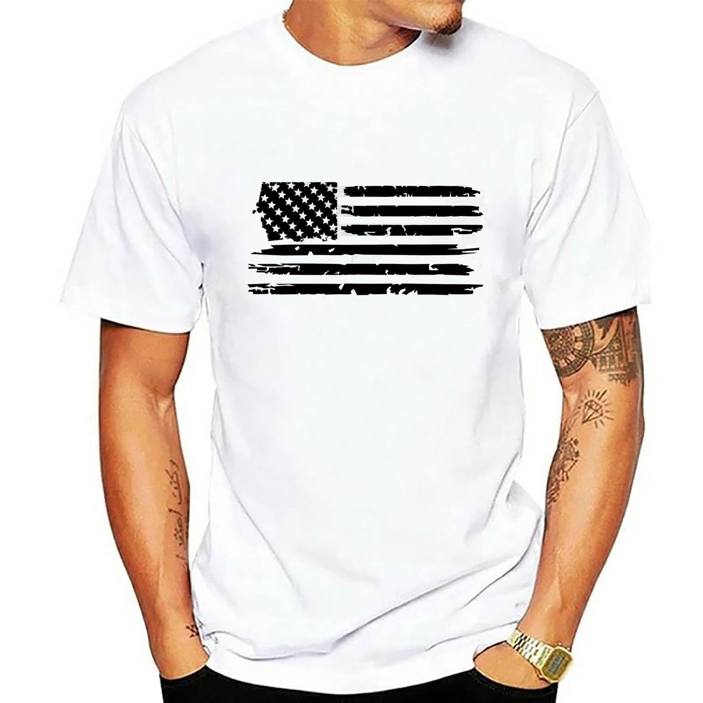 Men's 3D Digital Print T-Shirt-Patriotic