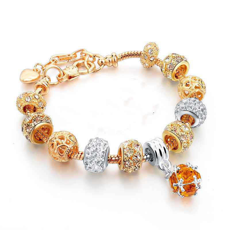Women's Crystal Gold-Plated Bracelet – Adjustable, 4 Sizes