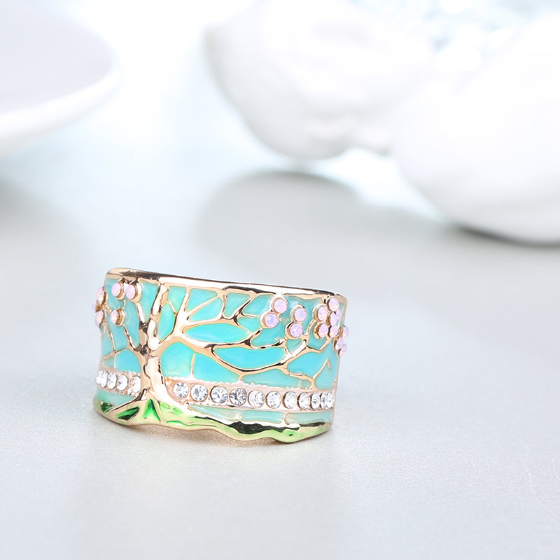 Retro Resin Floral Ring