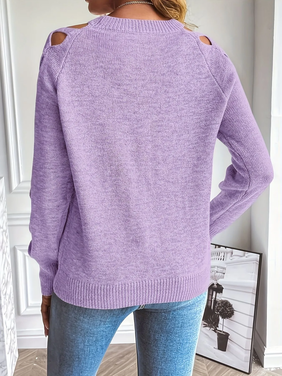 Belinda Crisscross Cutout Sleeve Sweater