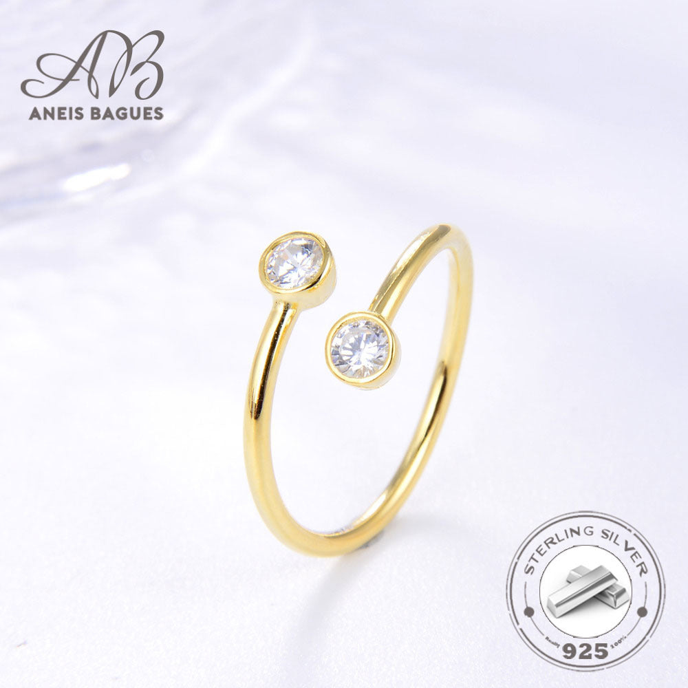 925 Sterling Silver & 18K Gold Plated Ring