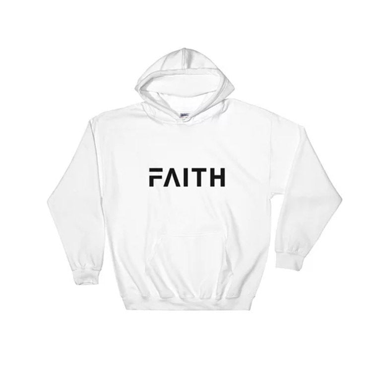 Faith Letter Print Hooded Sweatshirt