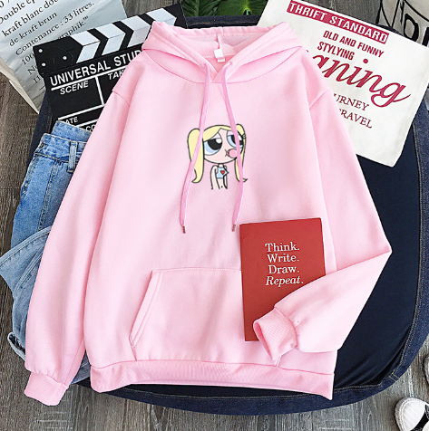 Hooded Sweatshirt - Buttercup Powerpuff Girl