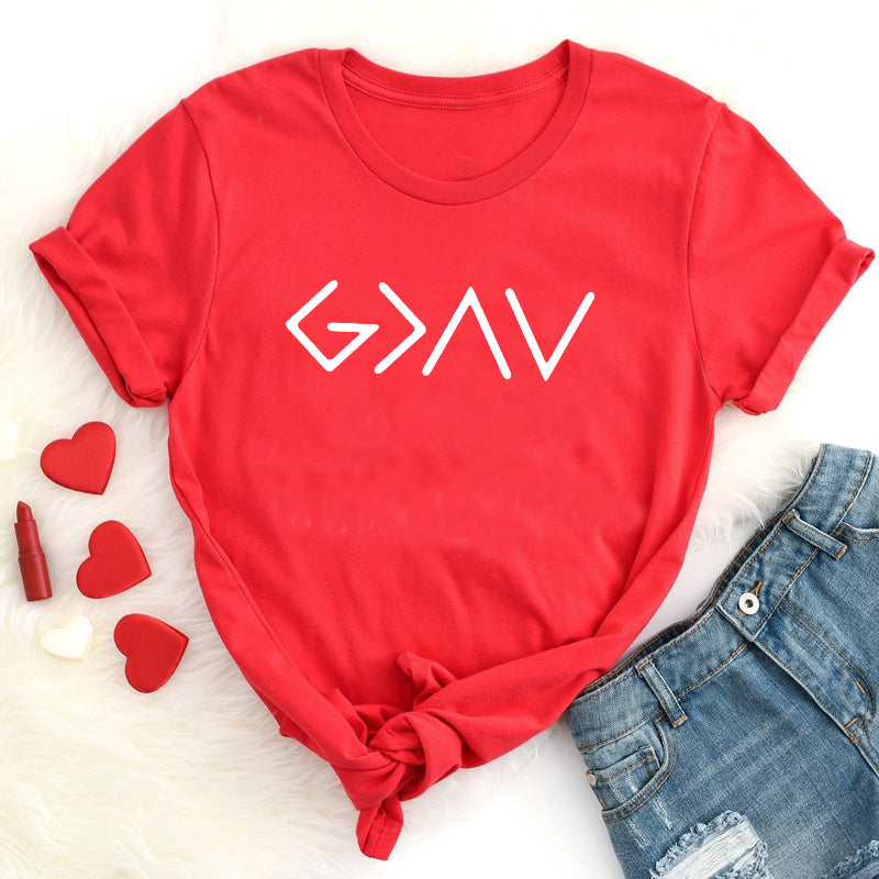 God Is Greater Unisex Cotton T-Shirt – Faith-Inspired Streetwear