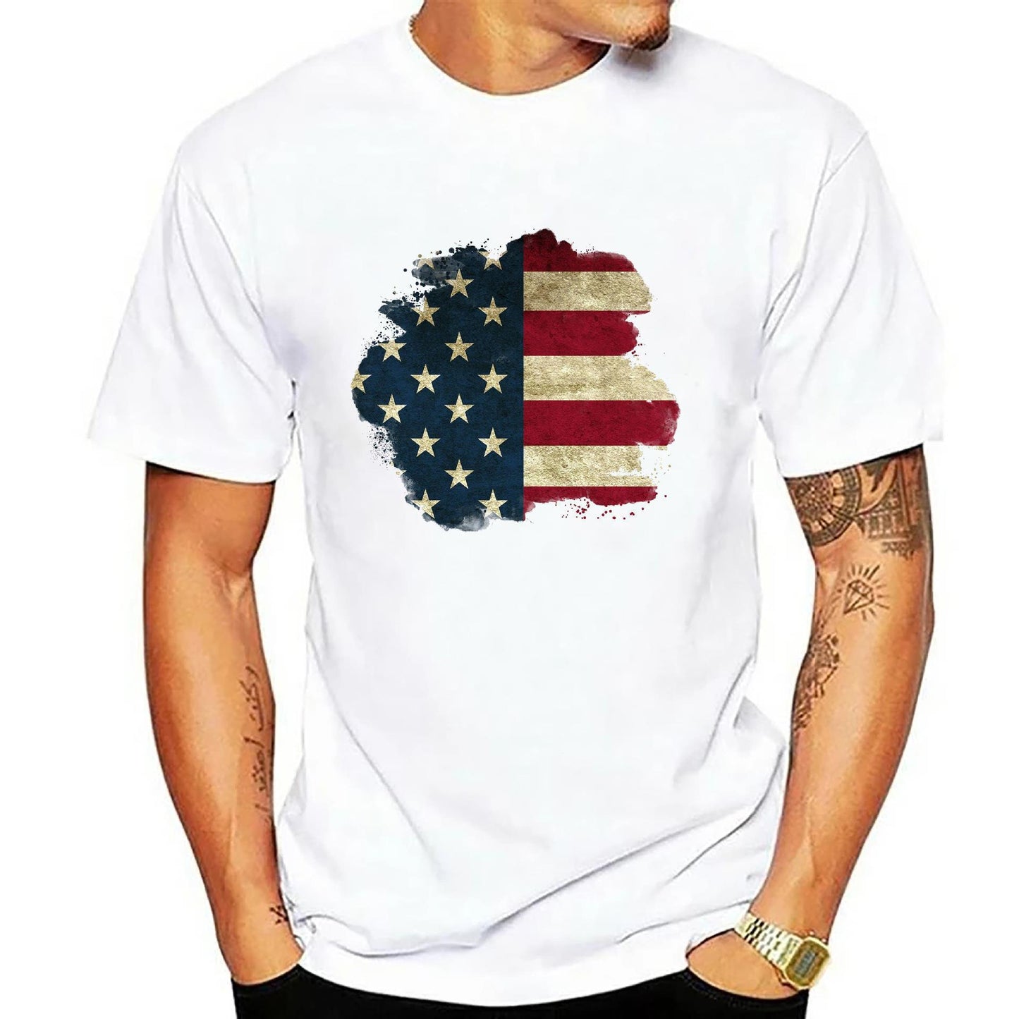 Men's 3D Digital Print T-Shirt-Patriotic