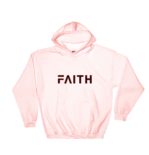 Faith Letter Print Hooded Sweatshirt