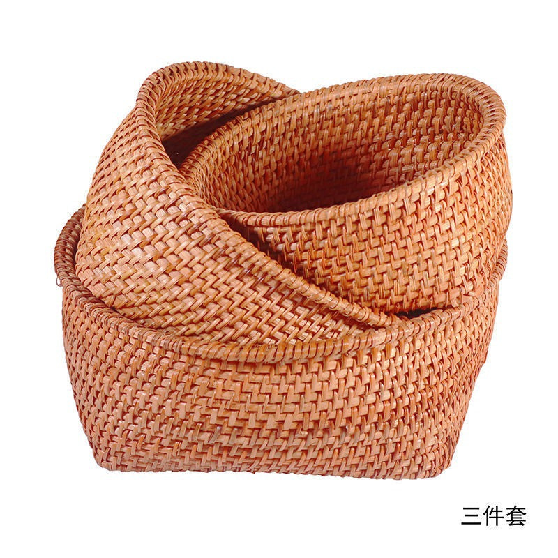 Vietnamese Wicker Rattan Basket Set (3 Pieces)