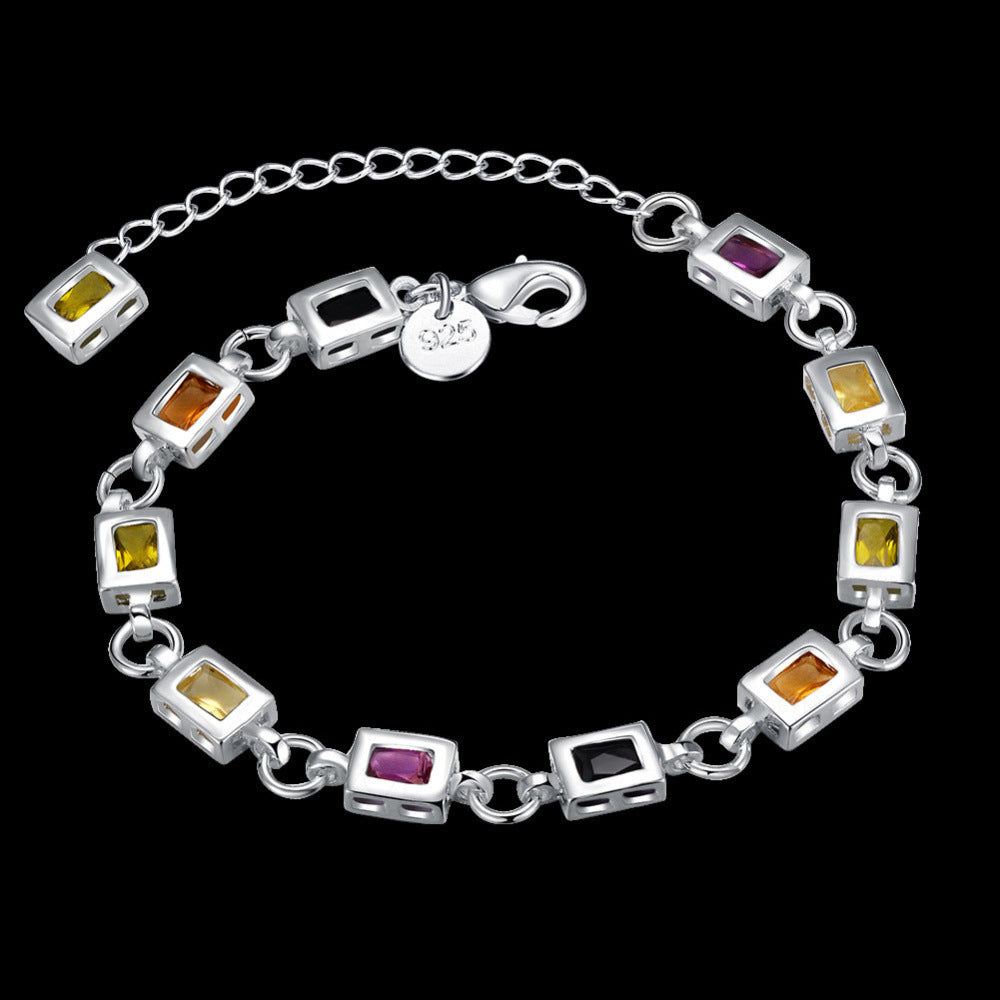 925 Silver Plated Gemstone Bracelet