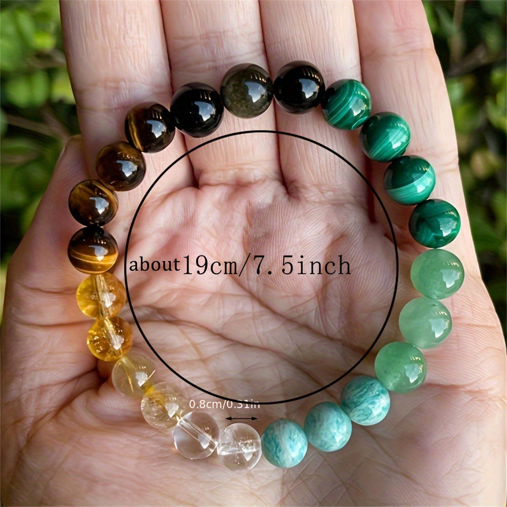 Natural Stone Citrine & Malachite Bracelet