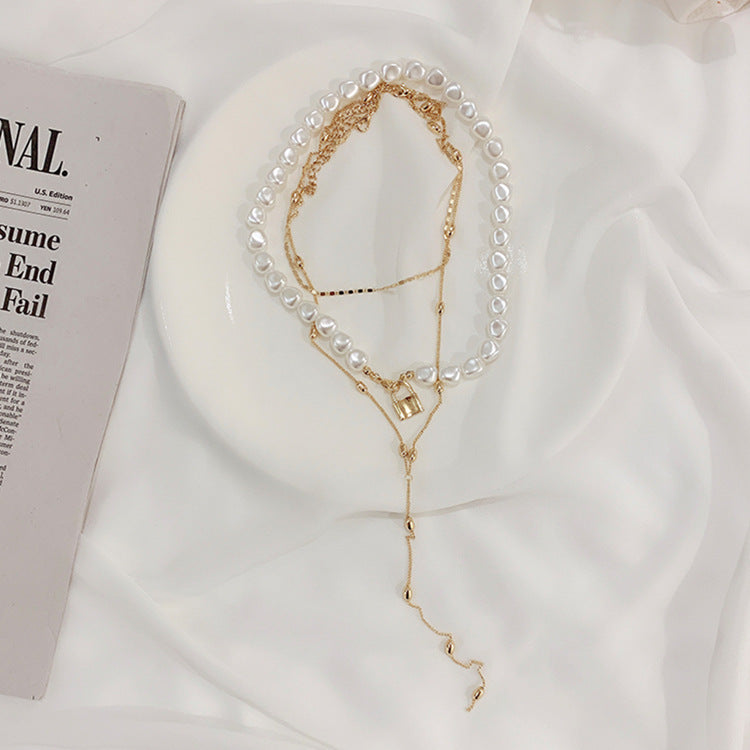Baroque Inspired Multi-Tiered Pearl Necklace