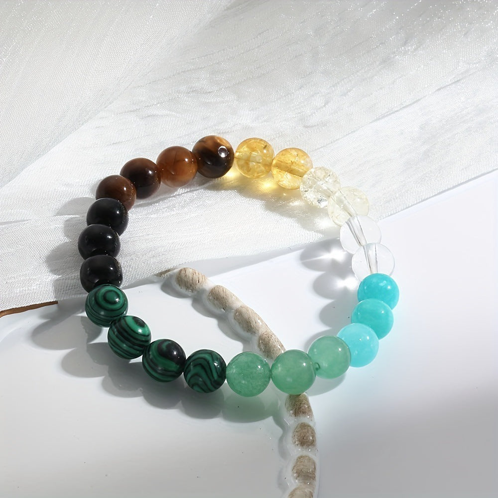 Natural Stone Citrine & Malachite Bracelet