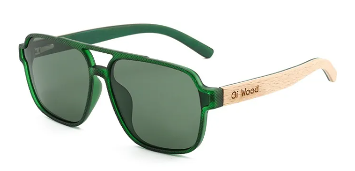 Vintage Wood Framed Polarized Sunglasses