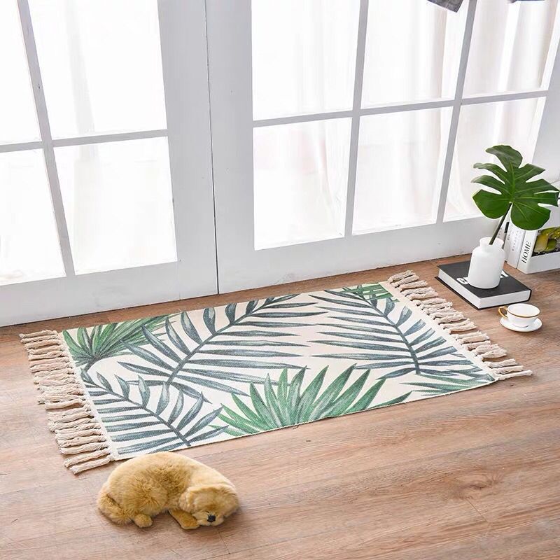 Nordic Style Cotton Linen Area Rug – Non-Slip, Multiple Colors & Designs