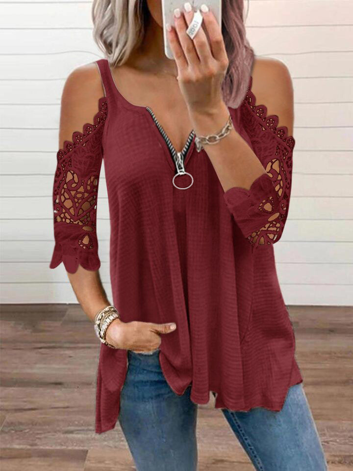 Women's Halter Lace Sleeve Tank Top