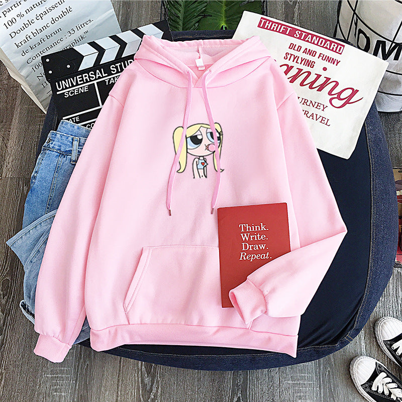 Hooded Sweatshirt - Buttercup Powerpuff Girl