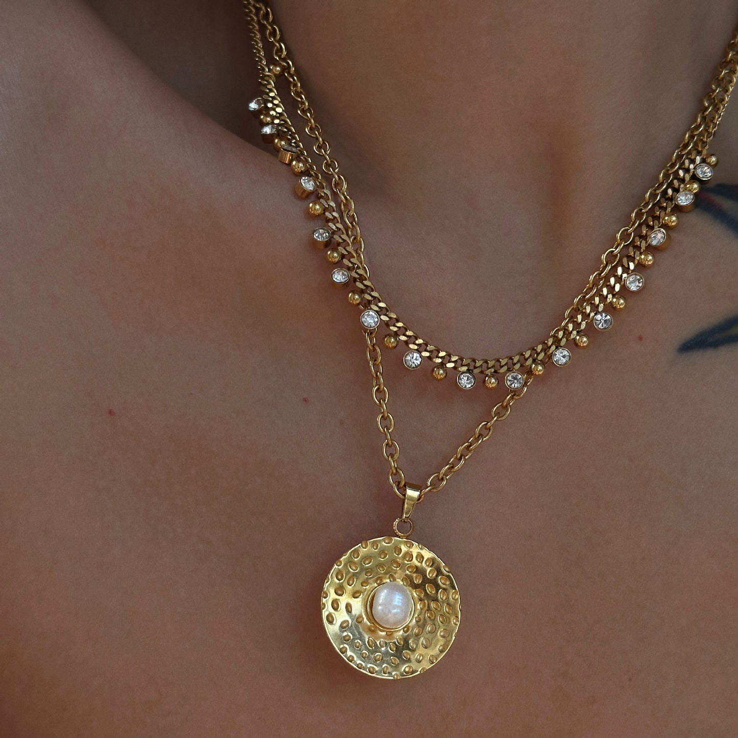 18K Gold-Plated Zircon Cuban Chain Necklace