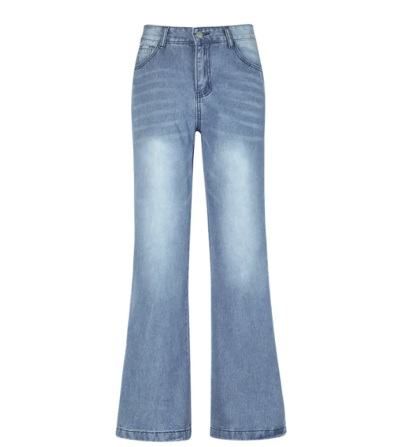 High-Waist Loose Wide-Leg Jeans