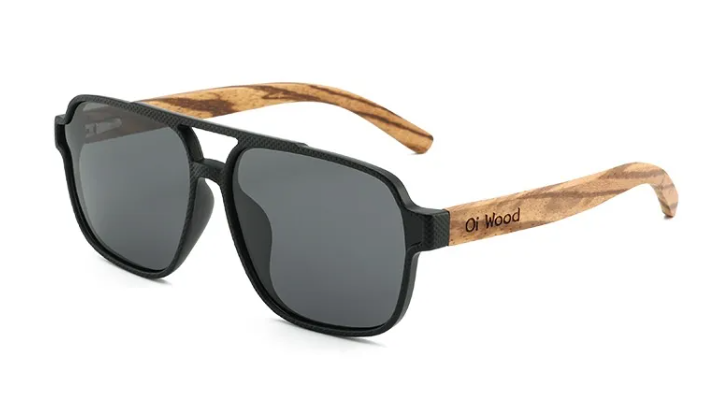 Vintage Wood Framed Polarized Sunglasses