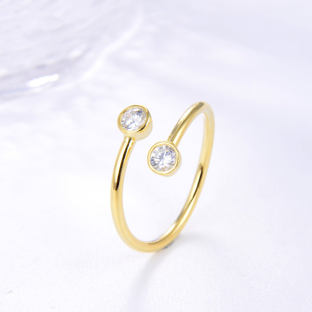 925 Sterling Silver & 18K Gold Plated Ring