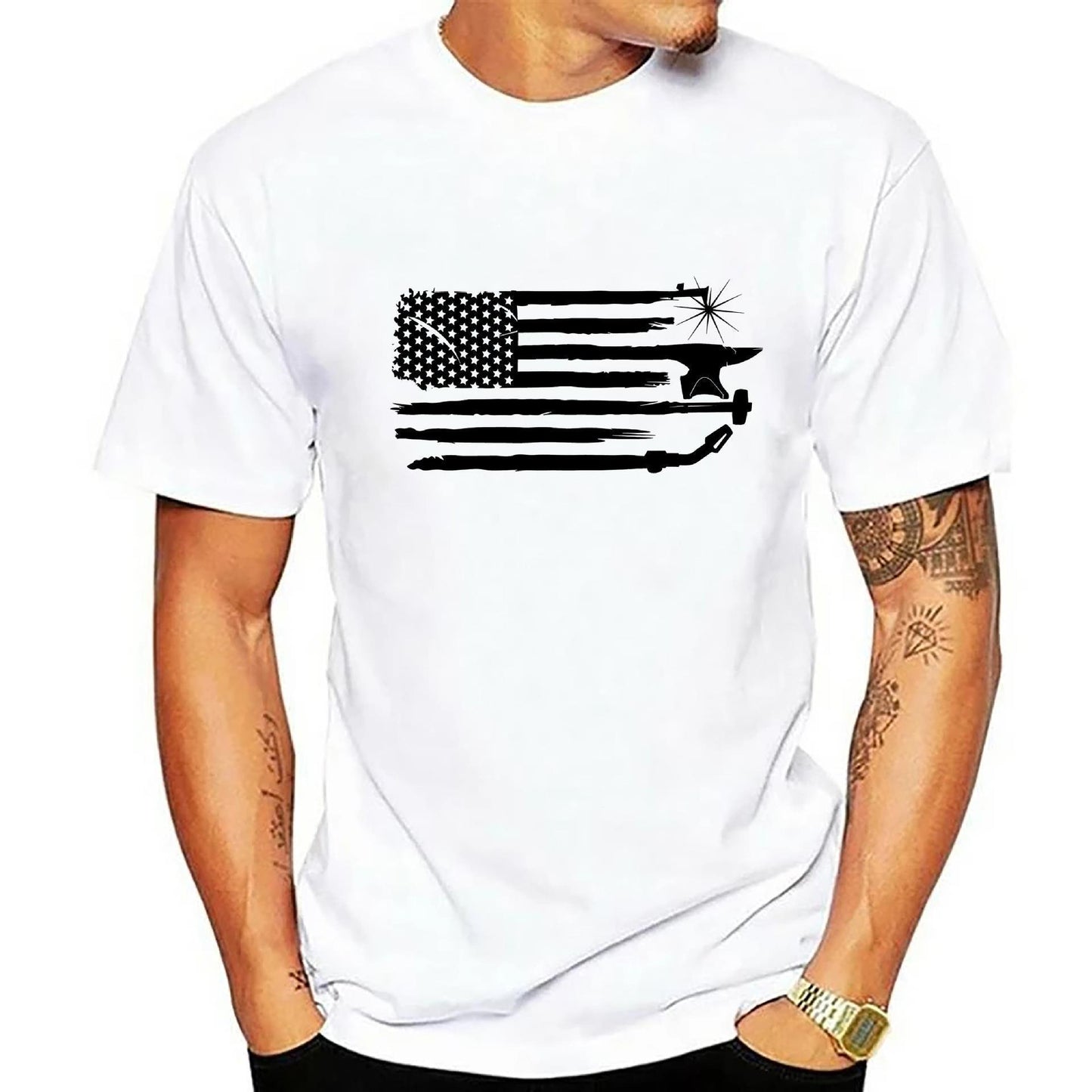 Men's 3D Digital Print T-Shirt-Patriotic