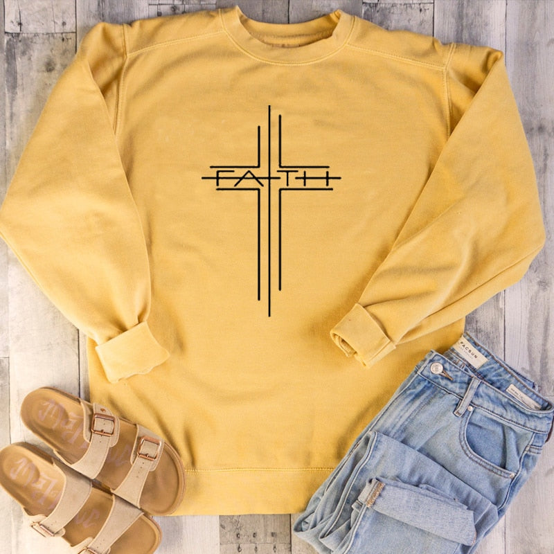 Faith Cross Graphic Women's Sweatshirt