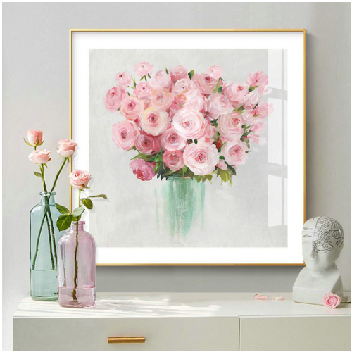 Framed Pink Bouquet Print