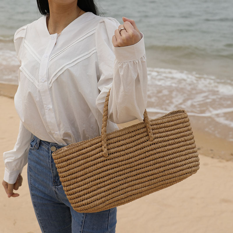 Chic Handwoven Straw Tote Bag