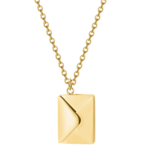 Envelope Pendant Necklace – Titanium Steel in Rose Gold, Gold & Silver