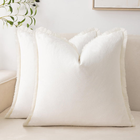 Boho Fringe Pillow Covers – Set of 2 (22x22")