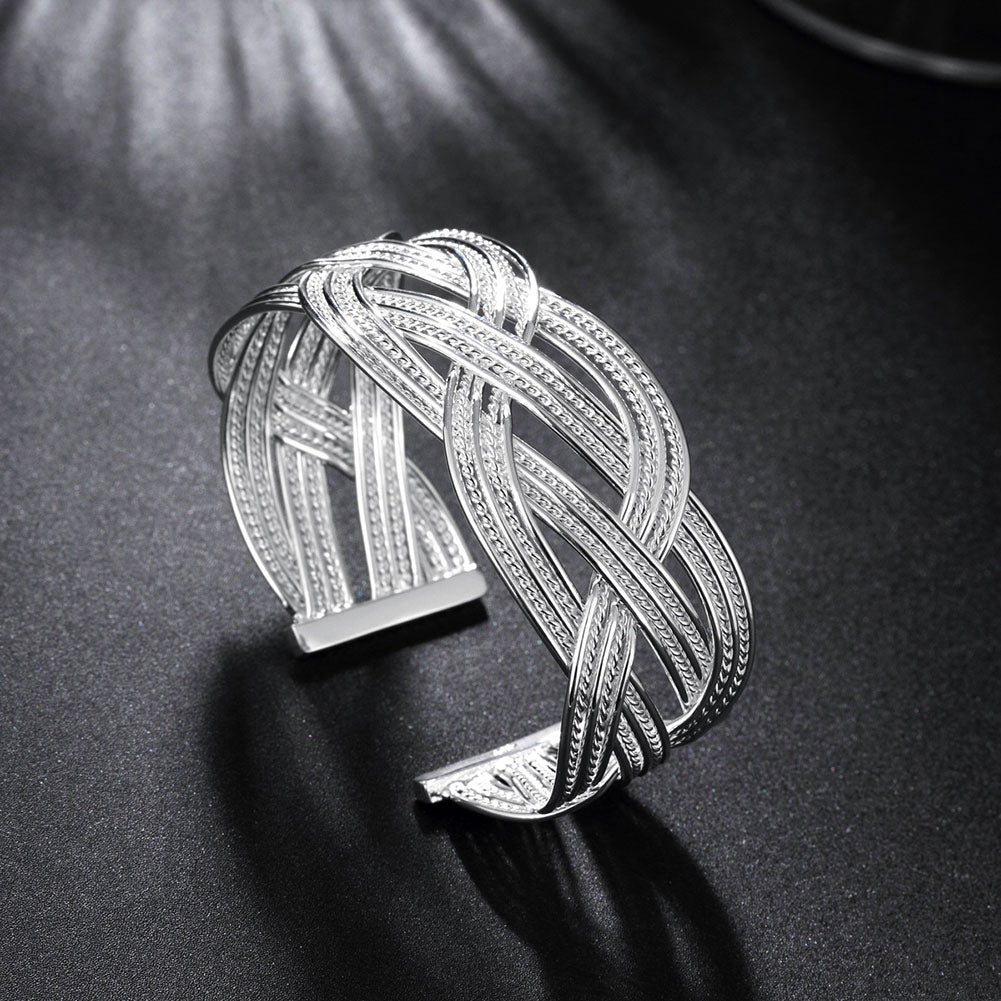 Stylish Silver Woven Bracelet