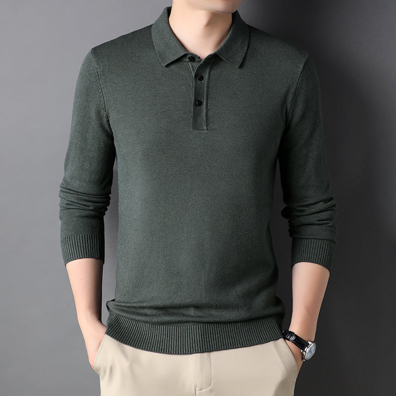 Men's Casual Business Knit Polo Shirt